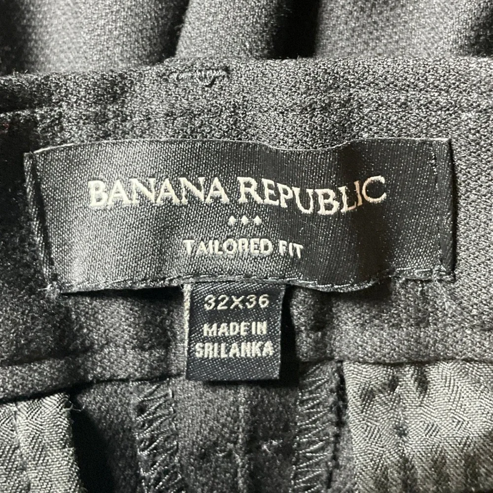 Banana Republic Dress Pants Mens 32x33 Black Tailored Fit Classic Professional
